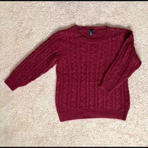 H&M Red / Maroon Cable Knit Sweater